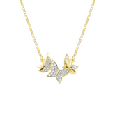 Idyllia Lilia necklace, Butterfly, White, Gold-tone plated